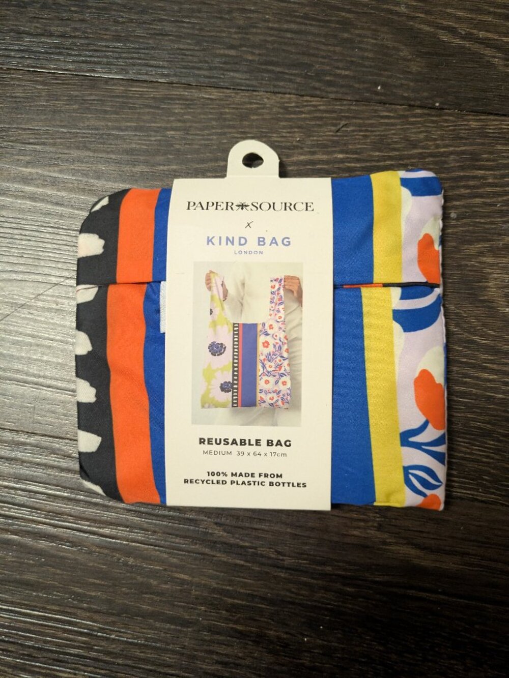 paper source kind bag london reusable bag medium 100% recycled material floral